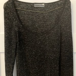 Anthropologie sparkly black sweater size M